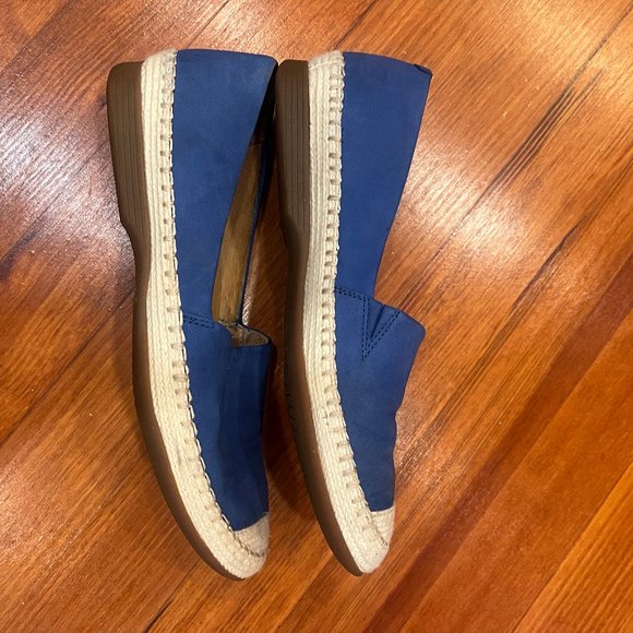 Dansko Lesley Comfort Leather Cobalt Blue Slip On Espadrille 39/8.5-9 - Picture 3 of 5